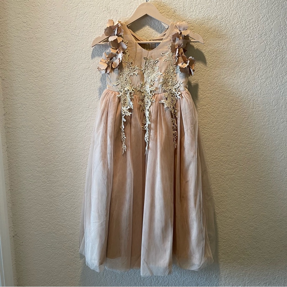 Trish Scully girls dark champagne special occasion dress, size 7